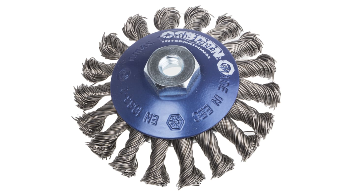 RS PRO Steel Abrasive Bevelled Brush, 12500rpm, 100mm Diameter