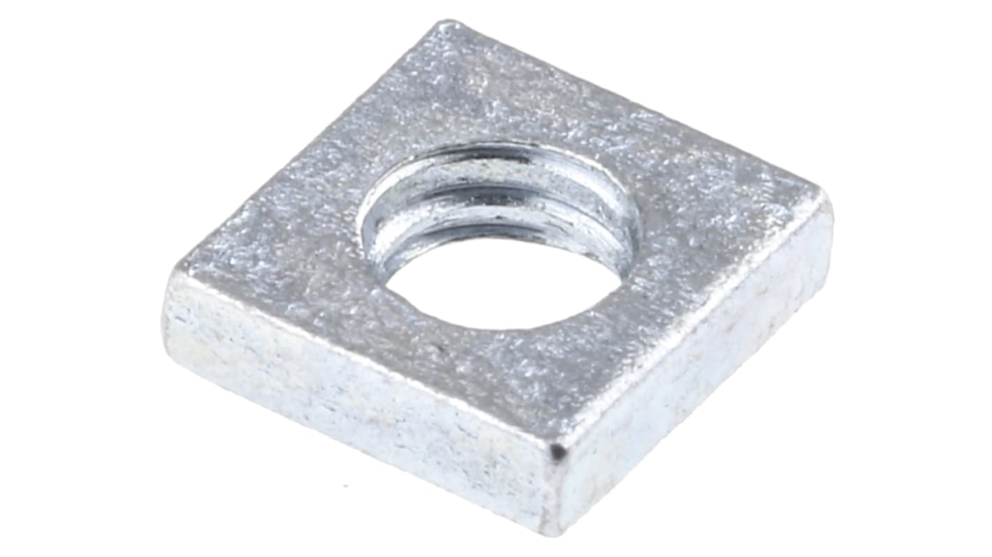 RS PRO M4 7mm Steel Square Nuts, Bright Zinc Plated Finish