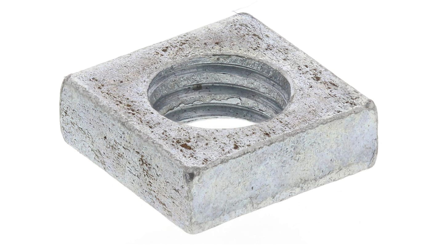 RS PRO M5 8mm Steel Square Nuts, Bright Zinc Plated Finish