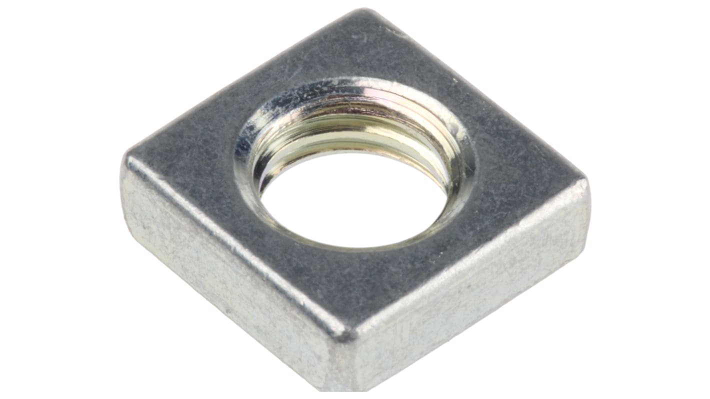 RS PRO M8 13mm Steel Square Nuts, Bright Zinc Plated Finish