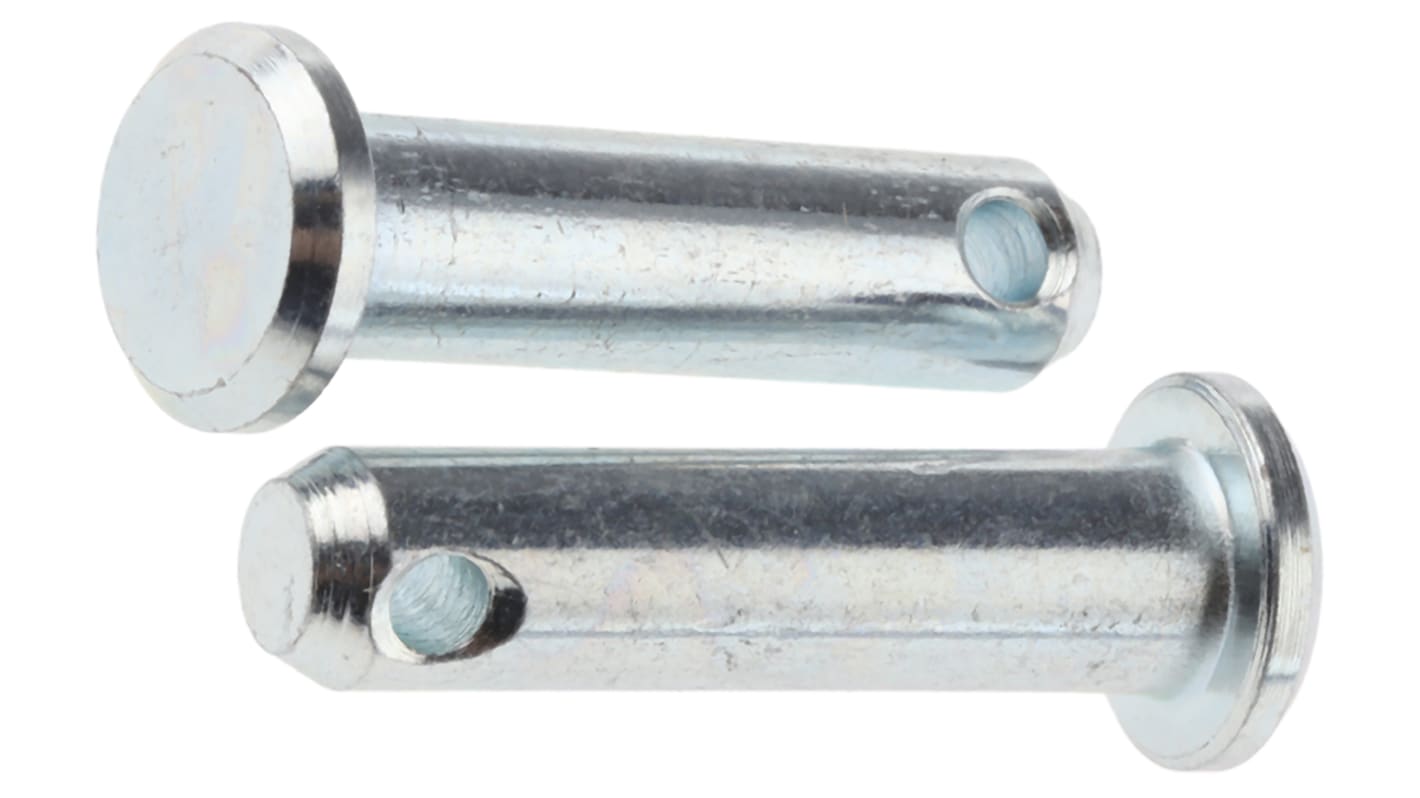 RS PRO 19.05mm Bright Zinc Plated Steel Clevis Pin, 4.76mm Diameter