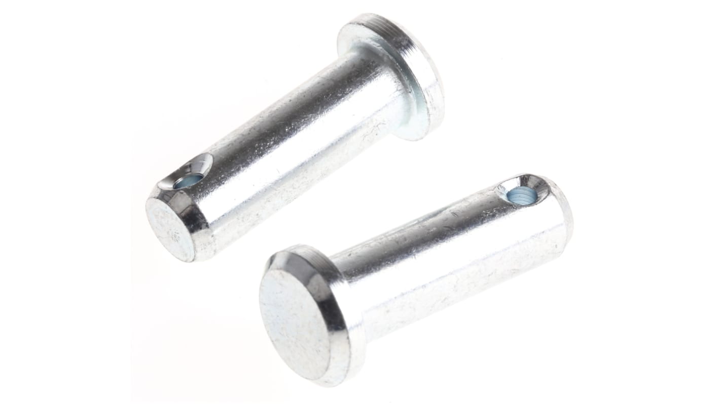 RS PRO 19.05mm Bright Zinc Plated Steel Clevis Pin, 6.35mm Diameter