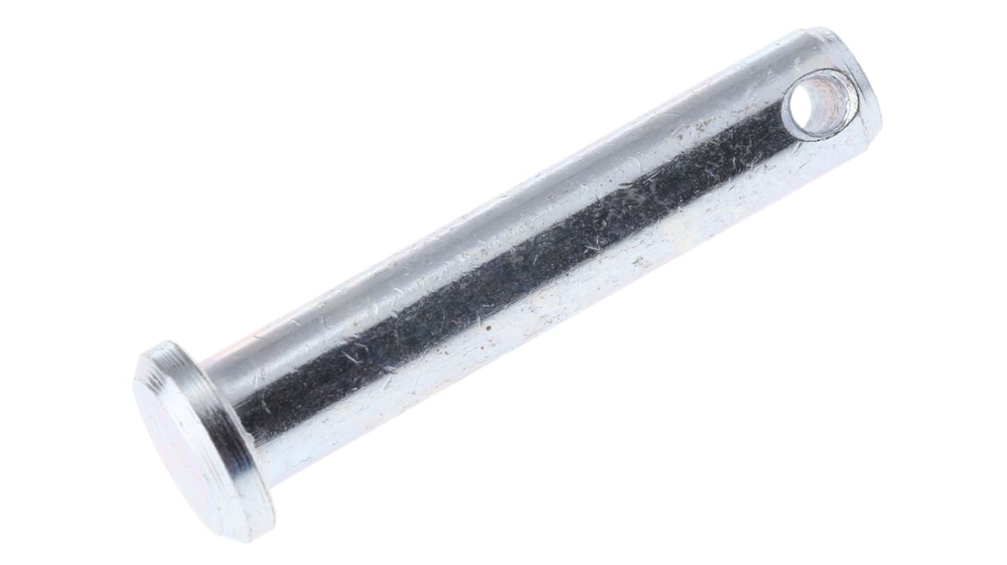 RS PRO 31.75mm Bright Zinc Plated Steel Clevis Pin, 6.35mm Diameter