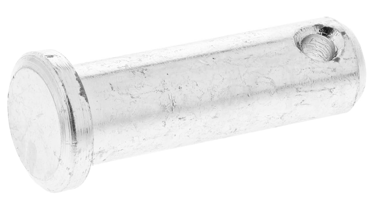 RS PRO 25.4mm Bright Zinc Plated Steel Clevis Pin, 8mm Diameter