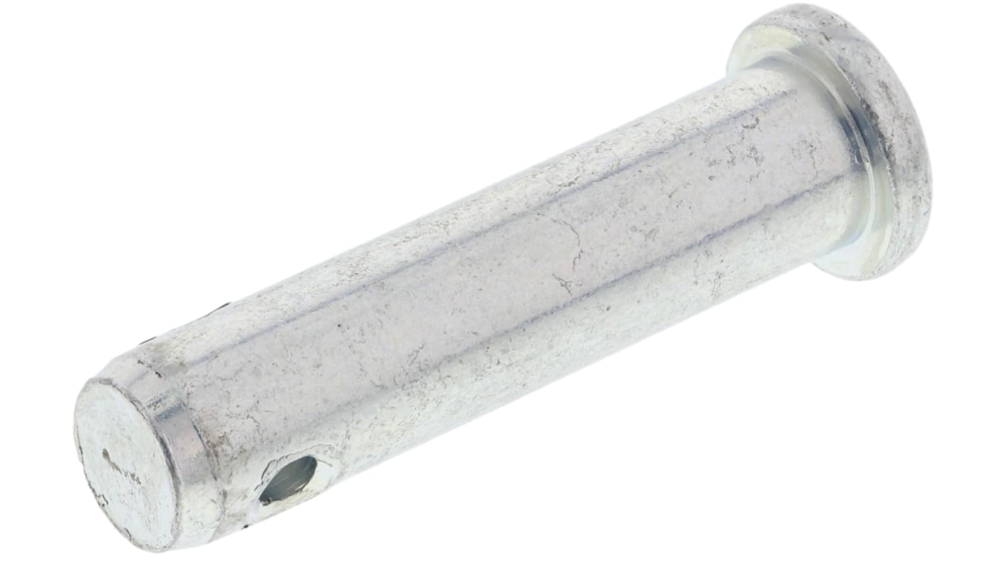 RS PRO 19.05mm Bright Zinc Plated Steel Clevis Pin, 8mm Diameter