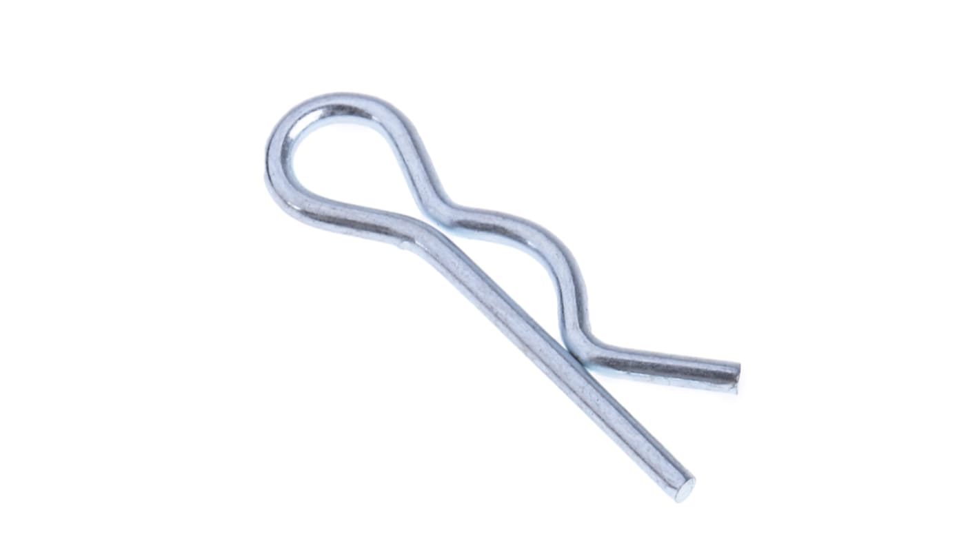 RS PRO 19.5mm Bright Zinc Plated Steel Retaining Clip, 4.76mm Diameter