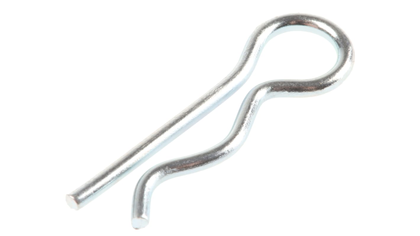 RS PRO Bright Zinc Plated Steel Retaining Clip, 6.35mm Diameter