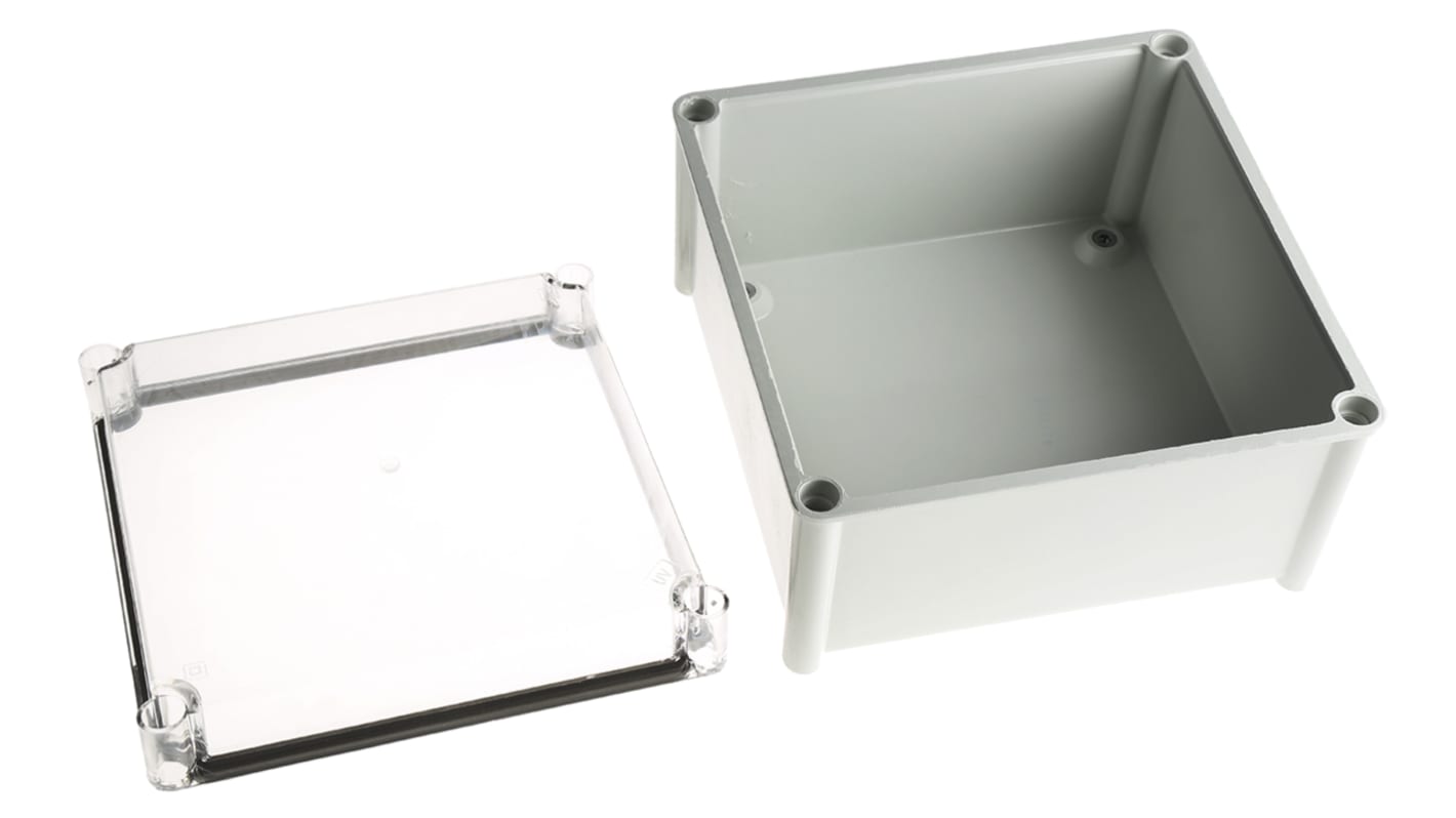 CAHORS GRP Combiester Series Grey Fibreglass Enclosure, IP66, Transparent Lid, 270 x 270 x 171mm