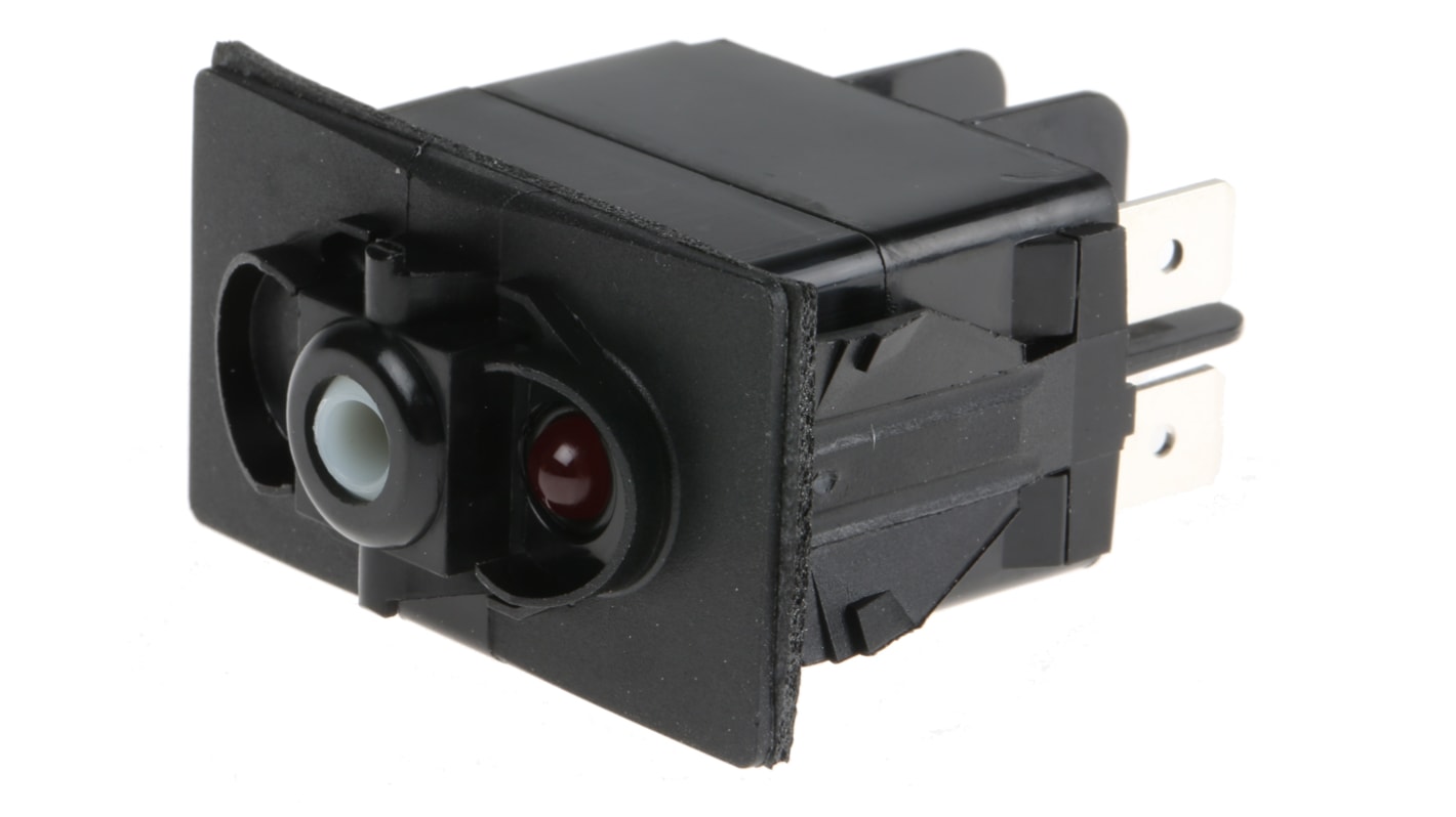 Carlingswitch 带灯船型开关, 单刀双掷, 面板切口21.08 x 36.83mm, 面板安装, 12V, 闭锁操作, IP68