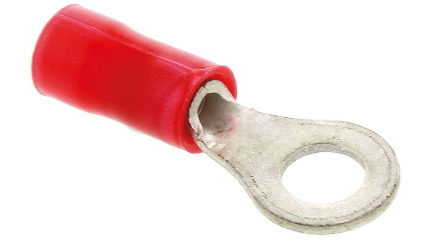 TE Connectivity 绝缘铜线鼻子, Φ4.17mm内环, M4螺栓, 1.65mm²线规, 红色, PLASTI-GRIP系列