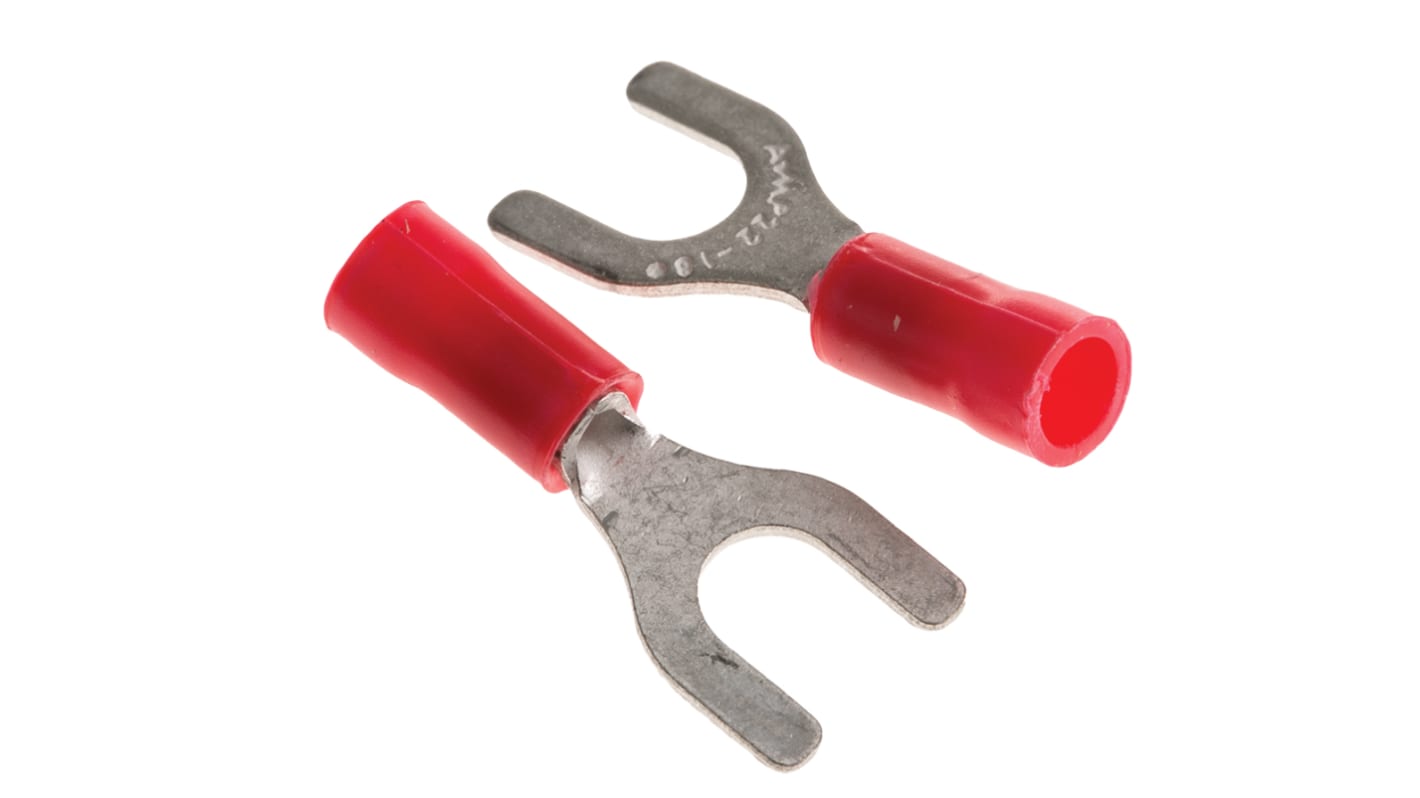 Capocorda a forcella a crimpare TE Connectivity serie PLASTI-GRIP, perno M5, 0.26mm² - 1.65mm², Rosso