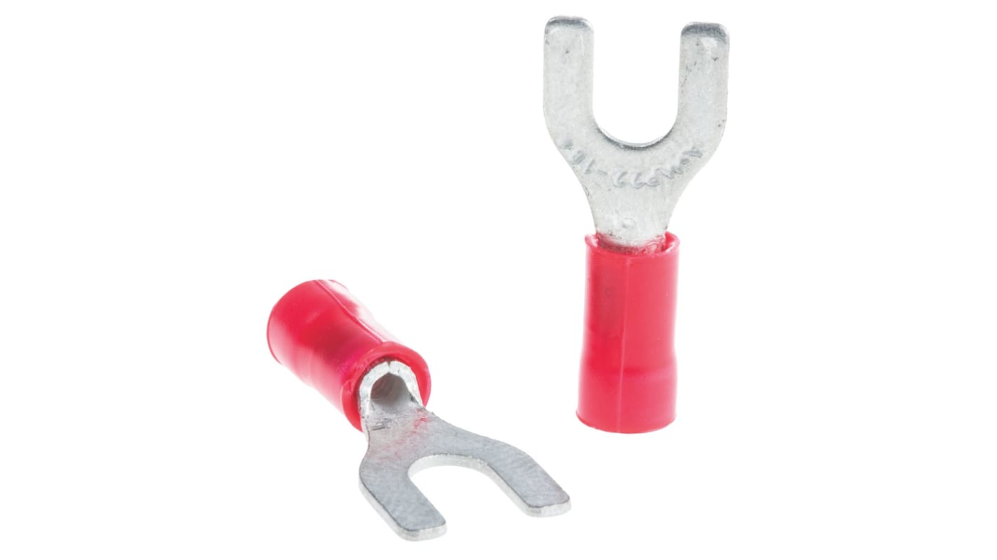 TE Connectivity, PLASTI-GRIP Insulated Crimp Spade Connector, 0.26mm² to 1.65mm², 22AWG to 16AWG, M4 Stud Size Vinyl,