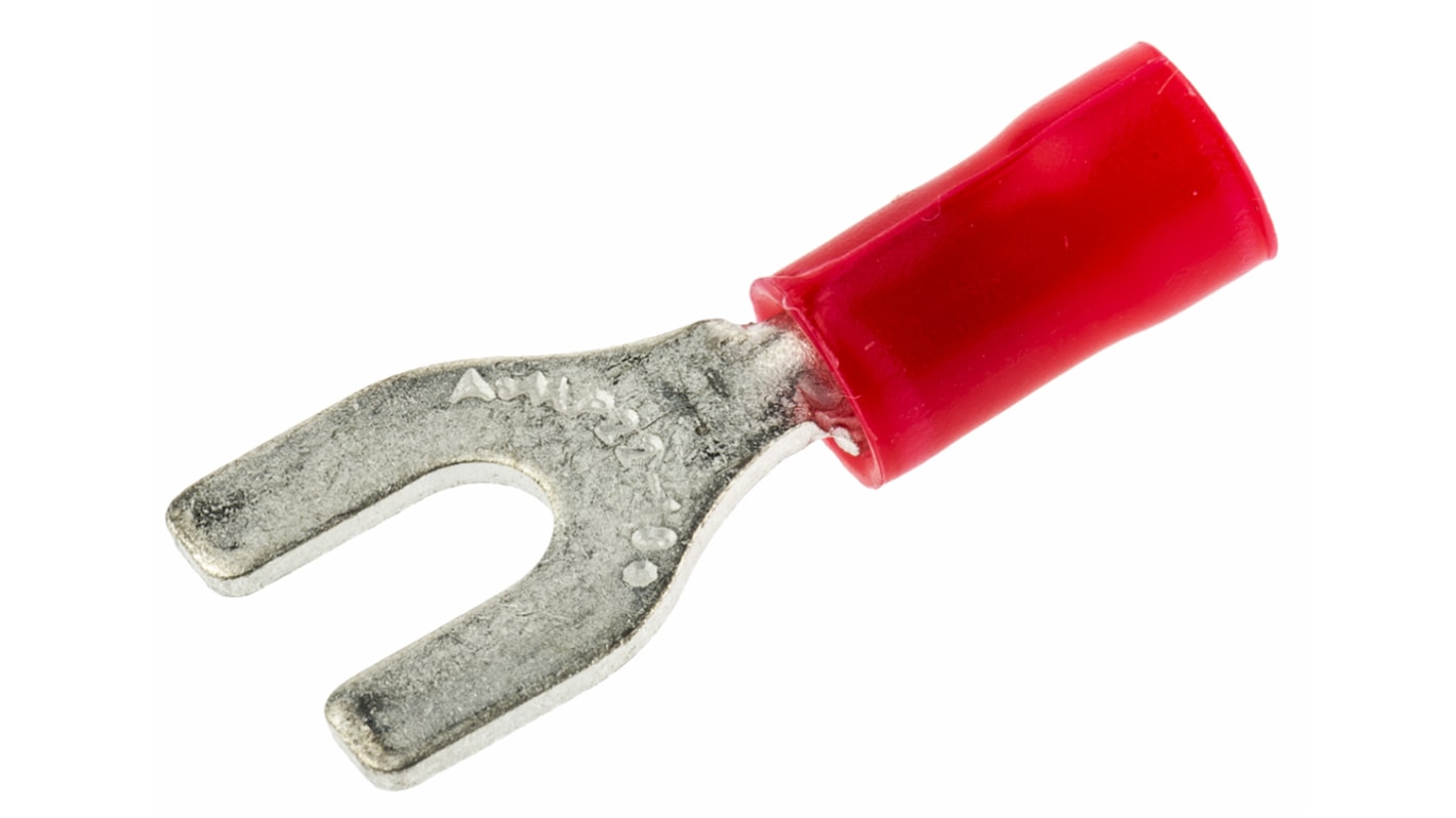TE Connectivity 绝缘U型端子, M3.5螺栓, 线规0.26mm²至1.65mm², 红色, 9.52mm宽, 镀锡触点, PLASTI-GRIP系列
