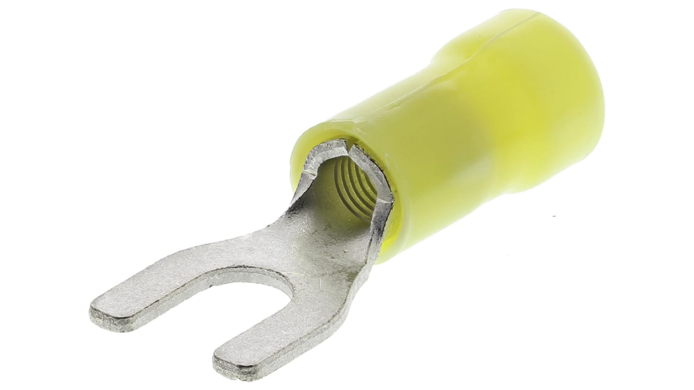 TE Connectivity, PLASTI-GRIP Insulated Crimp Spade Connector, 2.6mm² to 6.6mm², 12AWG to 10AWG, M5 Stud Size Vinyl,