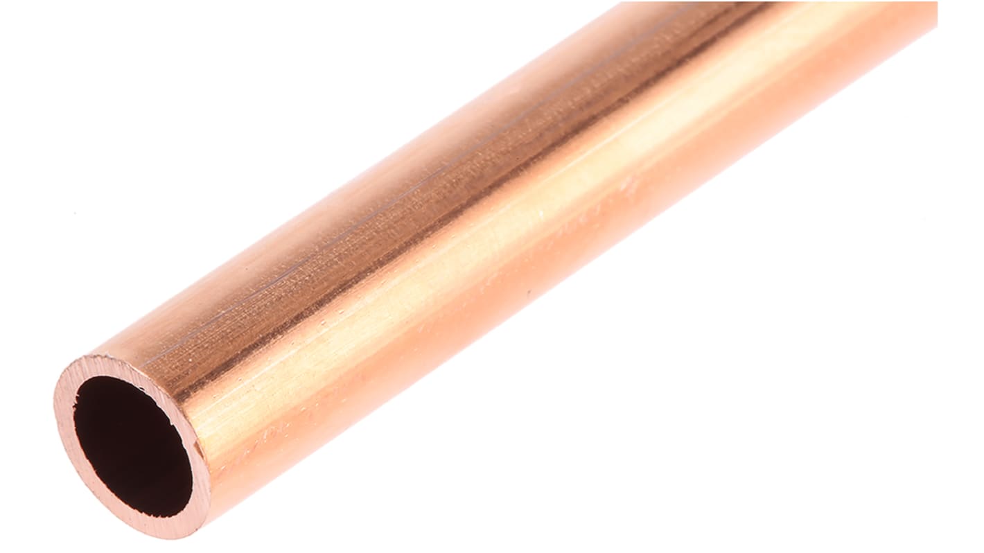 RS PRO 94 bar 10m Long Copper Pipe, 7.9mm Outer Diam. Copper