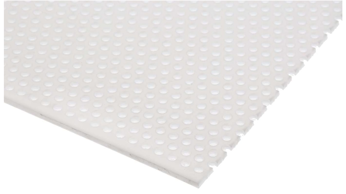 Foglio di plastica perforato RS PRO in PP, Bianco, 500mm x 500mm x 2mm