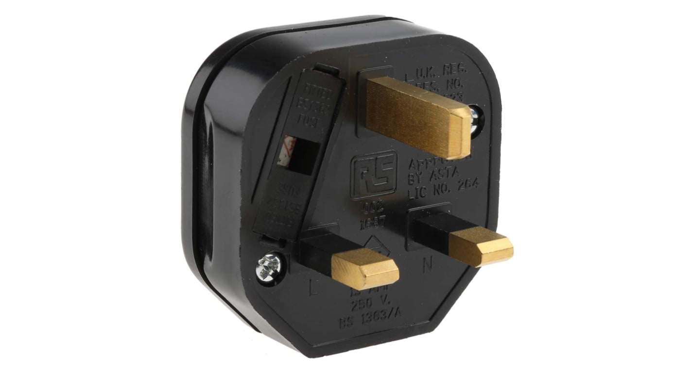 RS PRO UK Mains Plug, 13A, Cable Mount, 250 V