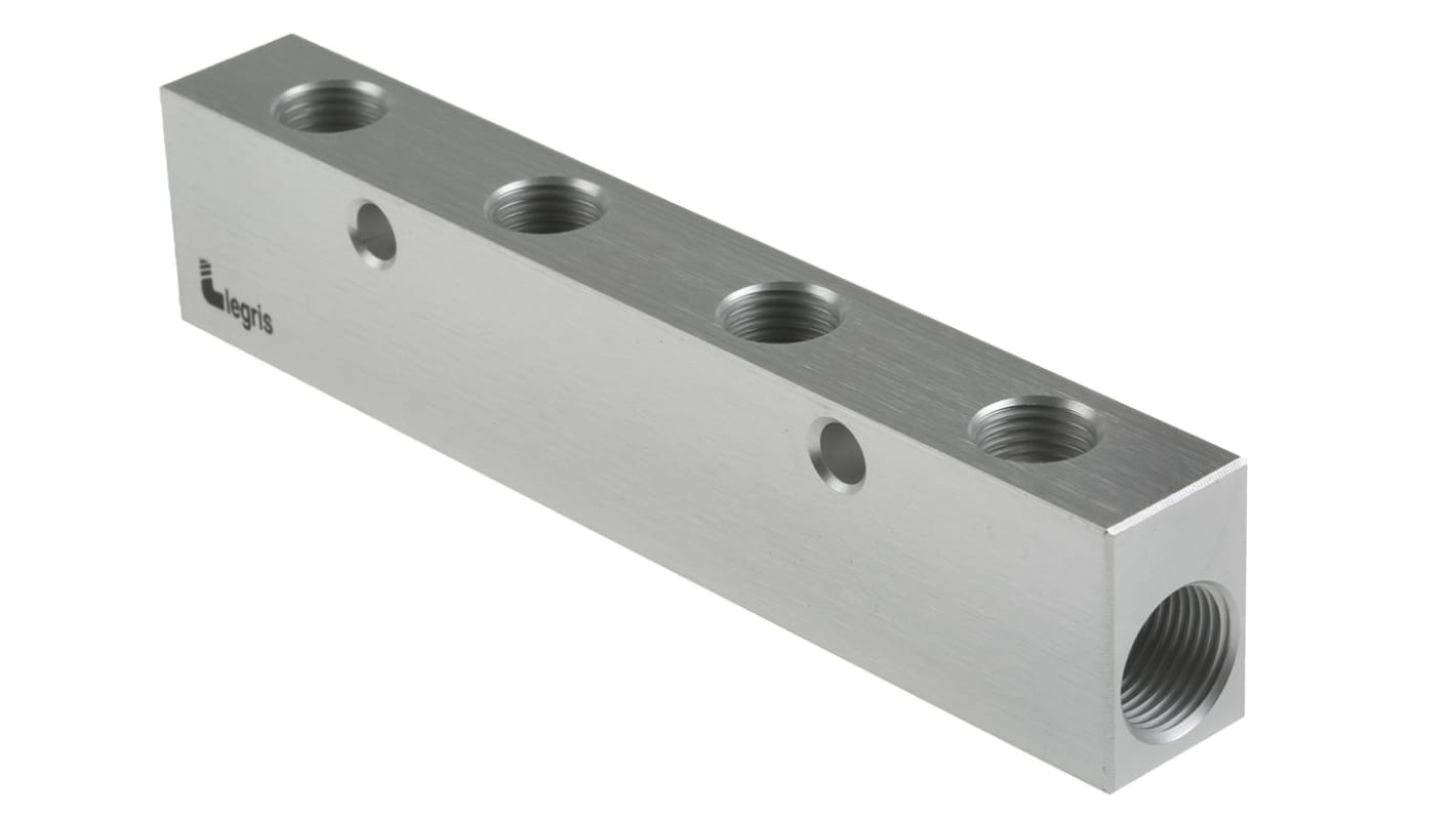 Legris 3311 4 Outlet Manifold, G 3/8 G 1/4