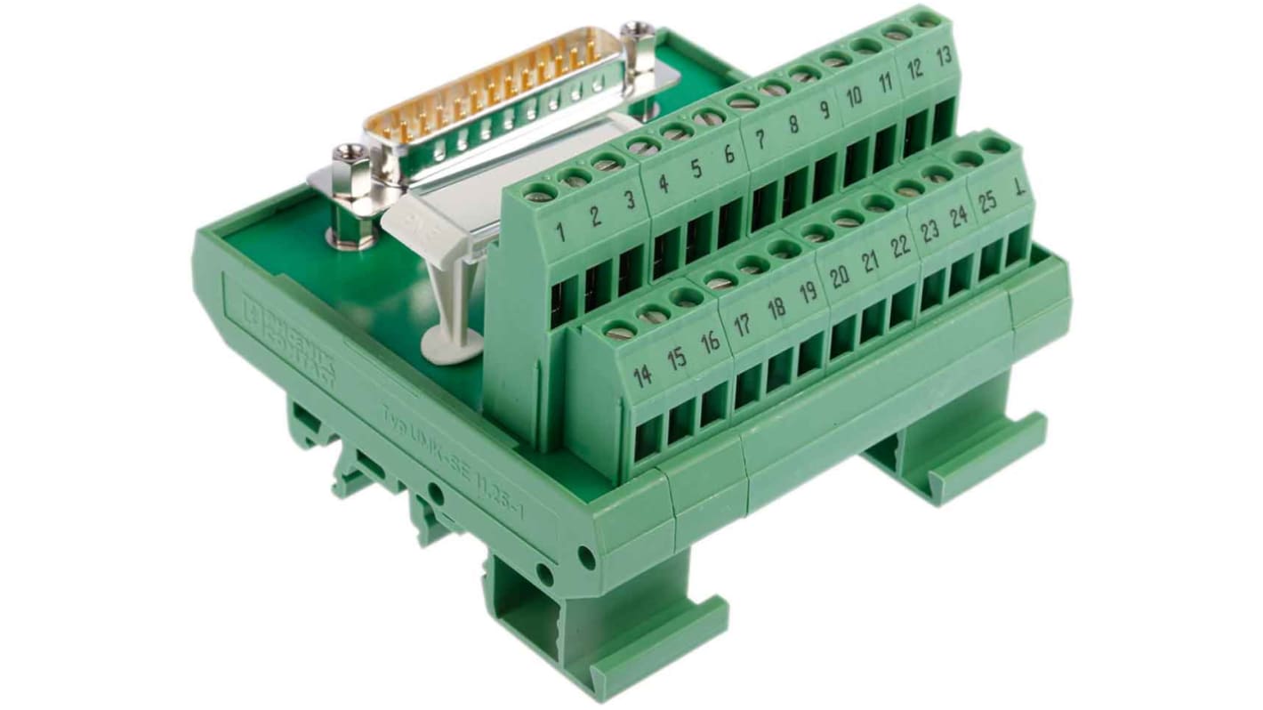 Phoenix Contact FLKM-D25 SUB/S Schnittstellenmodul  Sub-D, Stecker, 25-polig, 25 V ac, 60 V dc, / 2.5A,