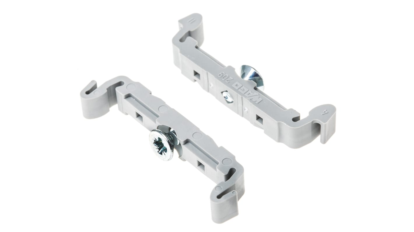Wago 209 Series Mounting Foot with Screw for Use with Terminal Blocks with mounting flange, IECEx