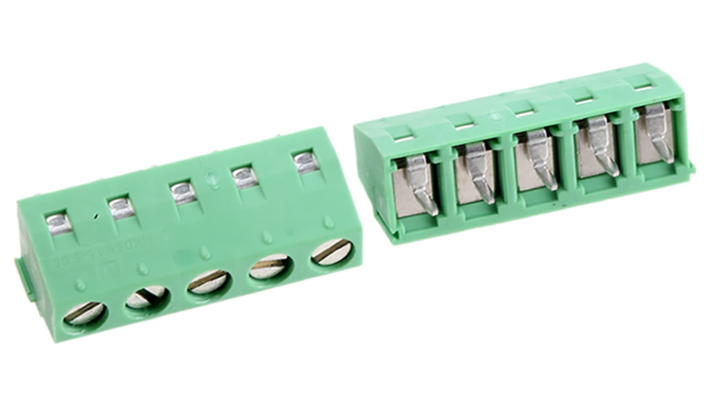 Phoenix Contact MKDSN 1.5/5-5.08 Series PCB Terminal Block, 5.08mm Pitch, Through Hole Mount, Solder Termination