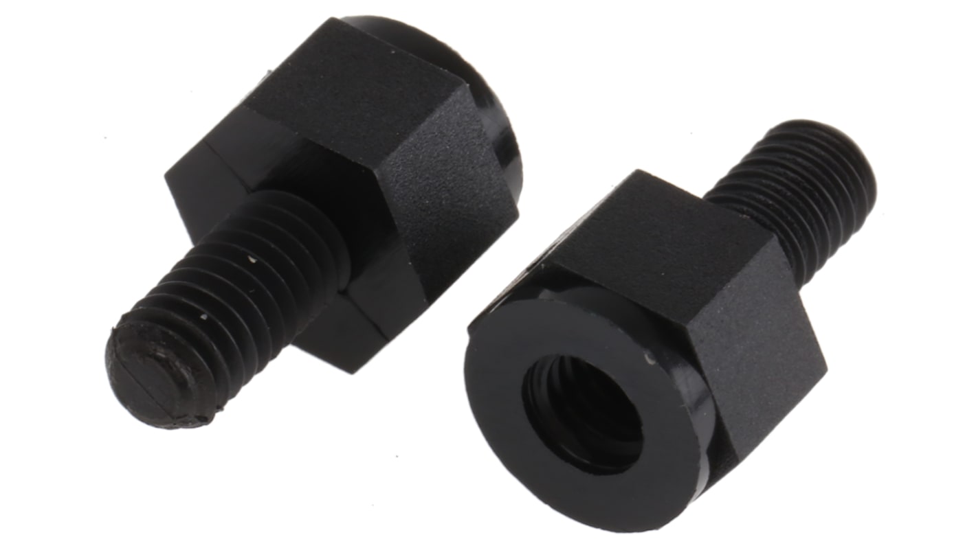 HTSN-M4-6-8-2, 6mm High Nylon Threaded Hex Spacer 8mm Wide with 8mm Bolt Length for M4 Thread