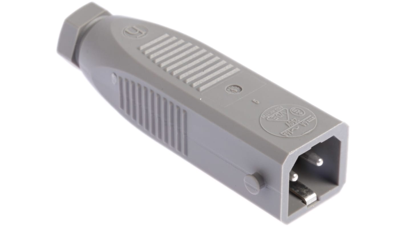 Hirschmann, ST IP54 Black, Grey Cable Mount 2P + E Industrial Power Plug, Rated At 16A, 250 V