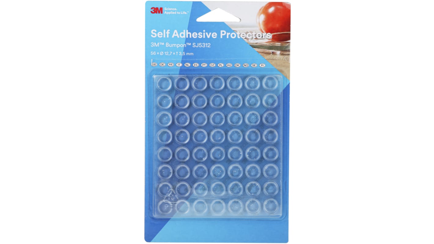 3M Cylindrical PUR Self Adhesive Feet, 12.7mm diameter 12.7mm width x 3.5mm length x 3.5mm height