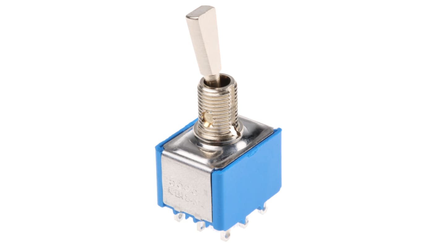 APEM Toggle Switch, Panel Mount, On-On, 3PDT, Solder Terminal