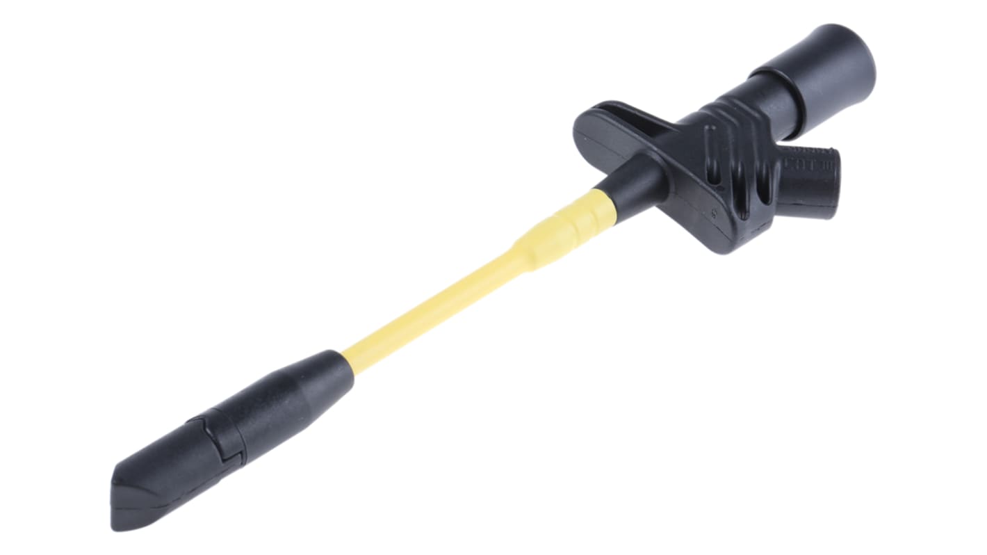 Hirschmann Test & Measurement Black Grabber Clip with Split Clamp, 10A, 1kV, 4mm Socket