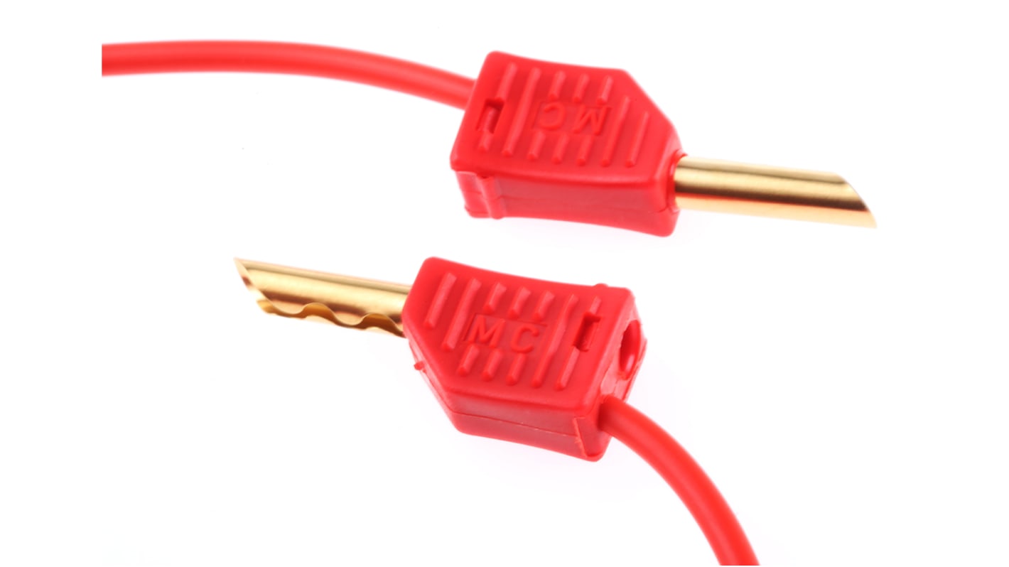 Staubli, 19A, 30 V ac, 60V dc, Red, 1m Lead Length