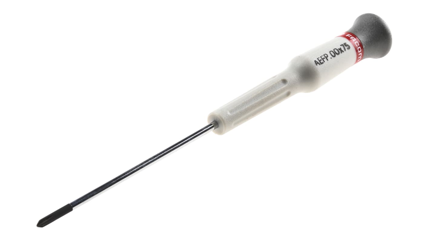 Facom 十字精密螺丝刀, PH00规格, 75 mm刀长, 157 mm总长, 双金属刀片