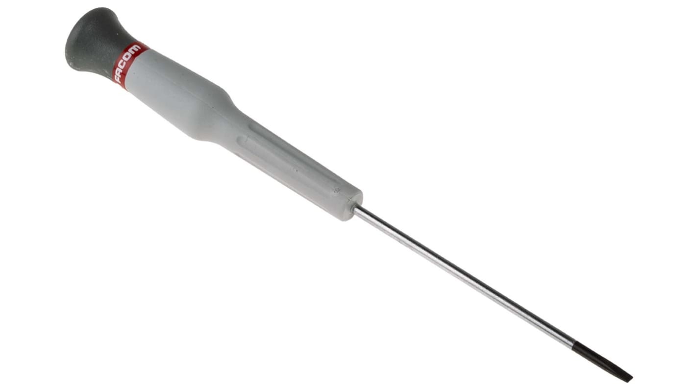 Facom Slotted Precision Screwdriver, 2,5 mm Tip, 75 mm Blade, 157 mm Overall