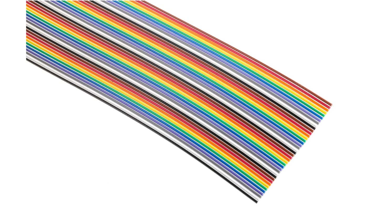 3M 3302 Series Flat Ribbon Cable, 40-Way, 1.27mm Pitch, 30m Length