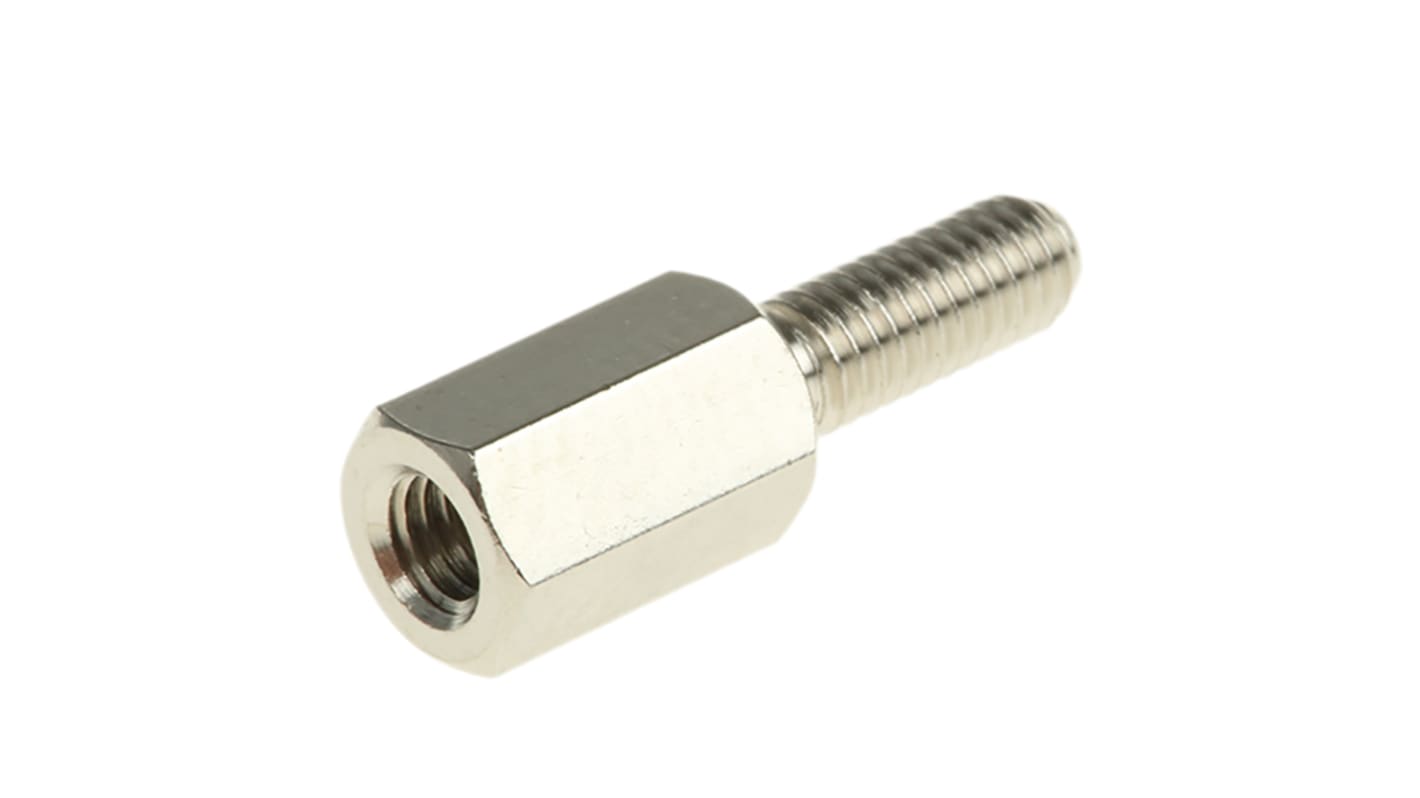 Essentra Standoff, M3 x M3 Thread, 8mm Body, Brass, Male/Female, 8mm Stud