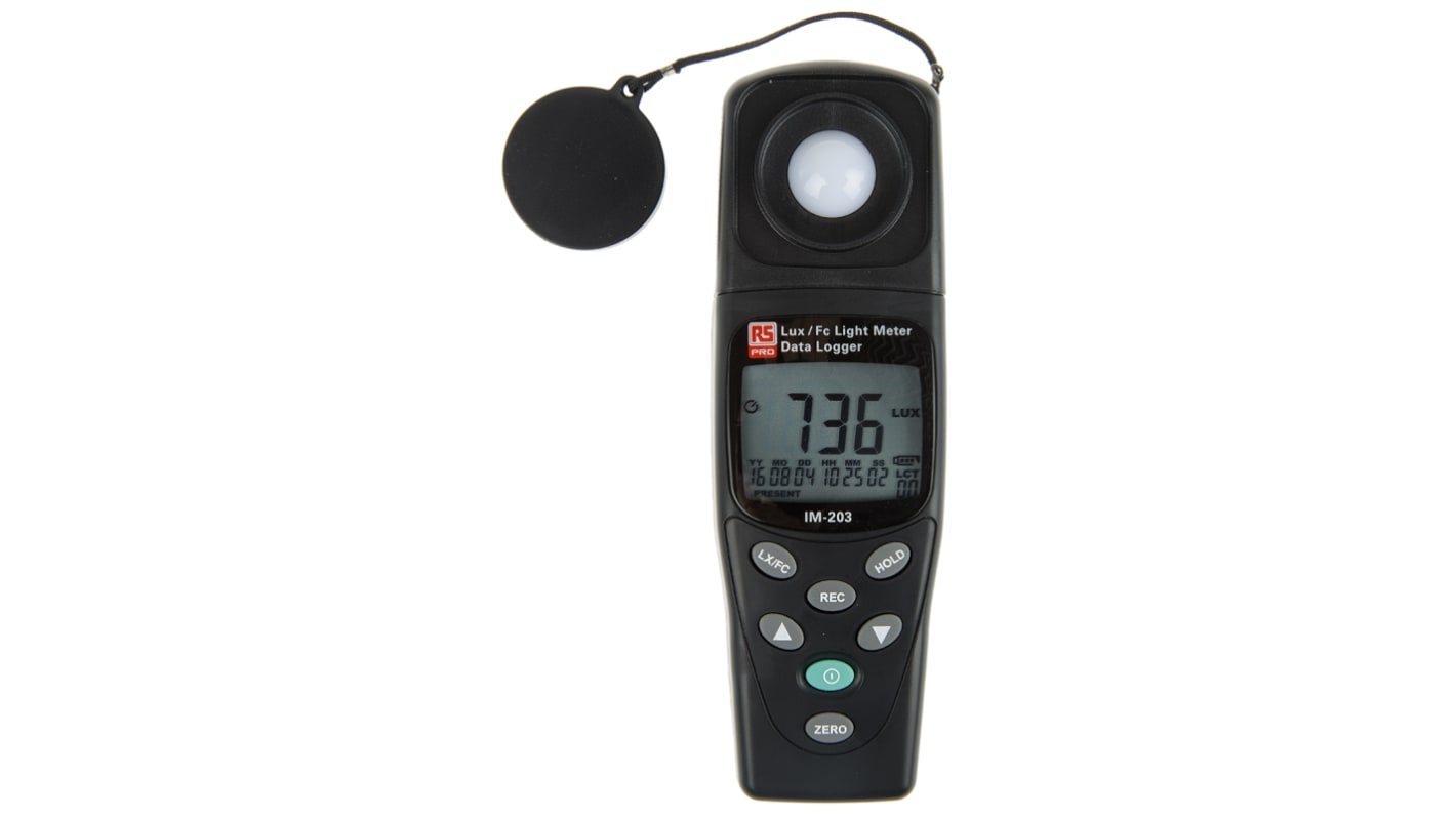 RS PRO IM203 Light Meter, 20lx to 200000lx, ±3 %