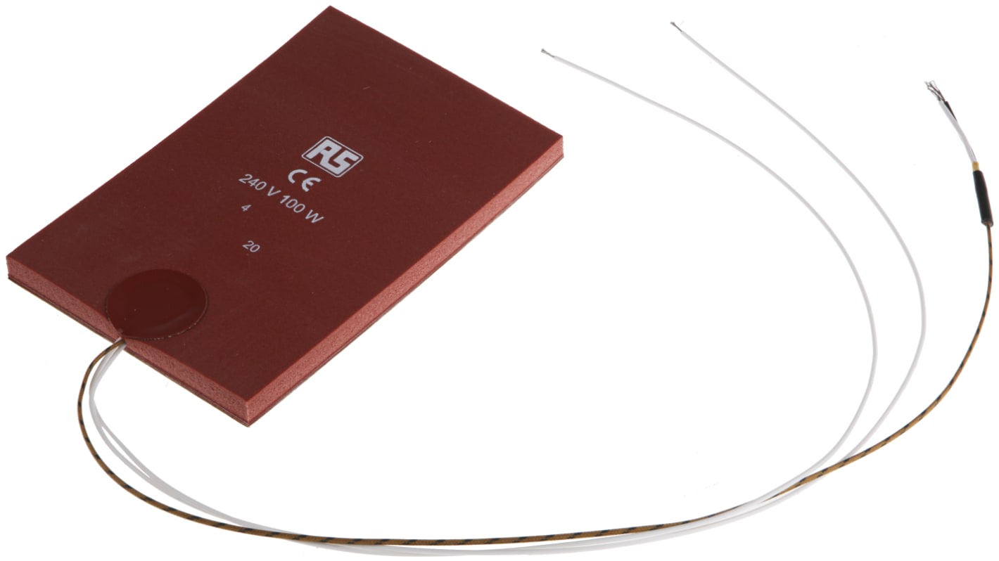 RS PRO Heizmatte, Rechteckig 100 W +180°C, 100 x 150mm, 240 V ac