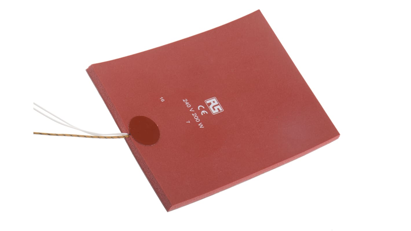 Tappetino riscaldante in silicone RS PRO, 240 V c.a., 200 W, 150 x 200mm, +180°C