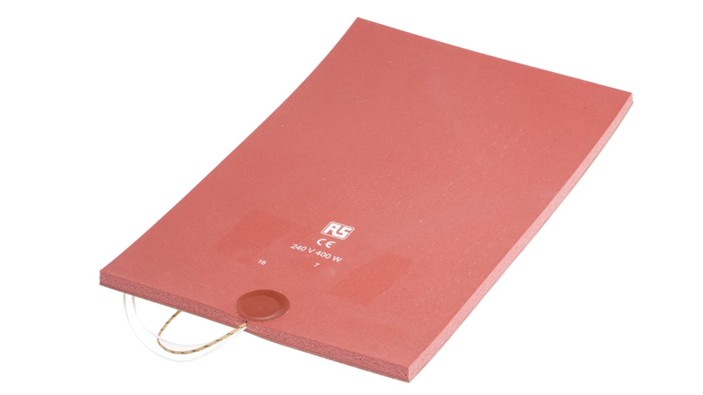 Tappetino riscaldante in silicone RS PRO, 240 V c.a., 400 W, 200 x 300mm, +180°C