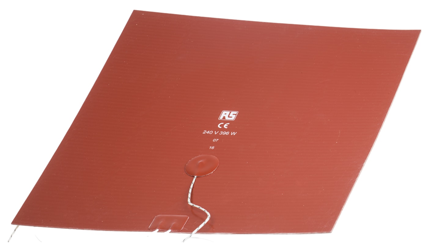 Tappetino riscaldante in silicone RS PRO, 240 V c.a., 396 W, 300 x 300mm, +180°C