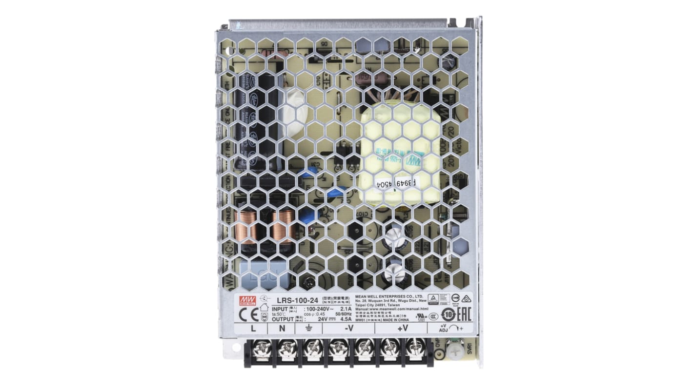 LRS-100-24 | MEAN WELL スイッチング電源 24V dc 4.5A 108W | RS