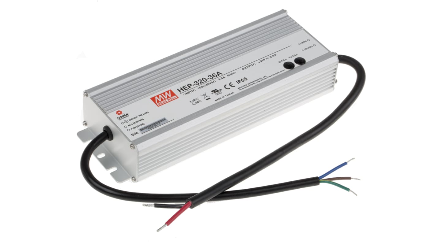 Alimentatore switching integrato MEAN WELL HEP-320-36A, 320W, ingresso 127 → 431 V dc, 90 → 305 V ac,