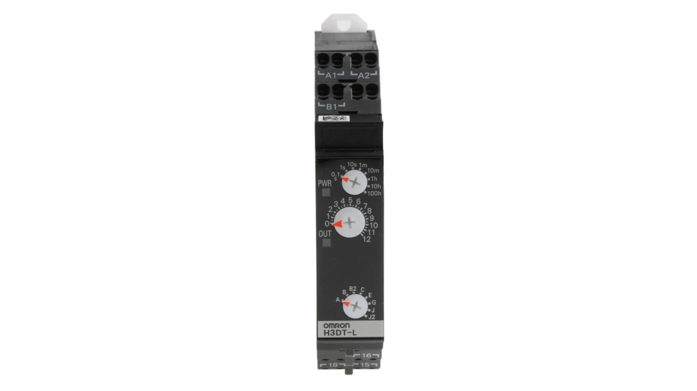 Omron H3DT Series DIN Rail Mount Timer Relay, 24 → 240V ac/dc, 2-Contact, 0.1 s → 100h, SPDT