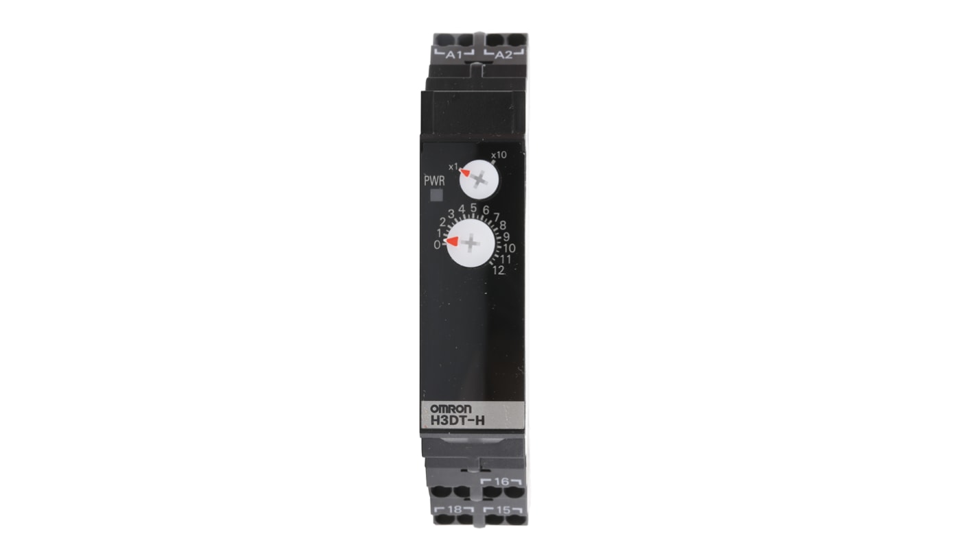 Timer Relay Omron, intervallo 1 → 120s, 2 poli, SPDT, Guida DIN