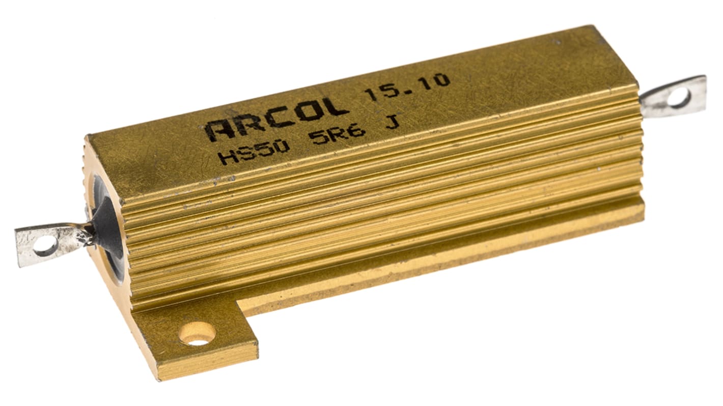 Arcol, 5.6Ω 50W Wire Wound Chassis Mount Resistor HS50 5R6 J ±5%