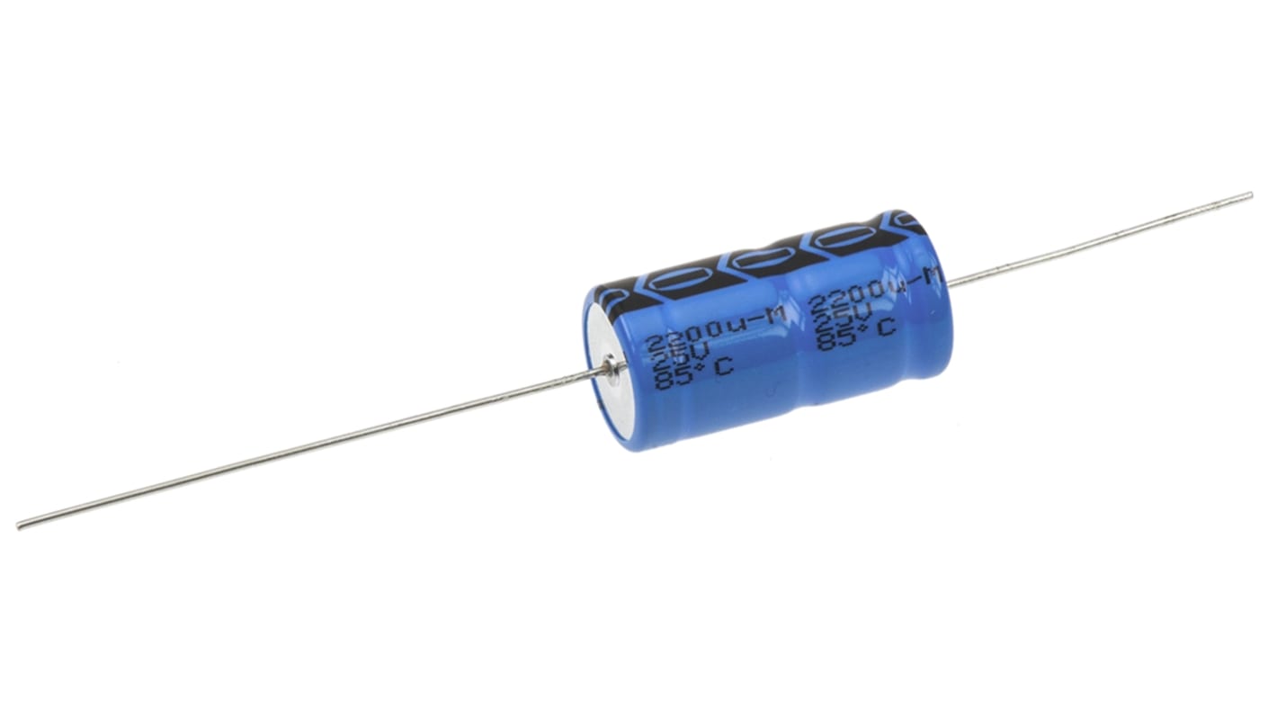 Vishay 2200μF Aluminium Electrolytic Capacitor 25V dc, Axial, Through Hole - MAL202116222E3