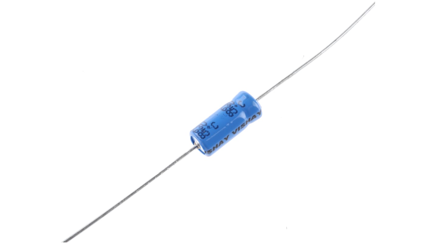 Vishay 2.2μF Aluminium Electrolytic Capacitor 63V dc, Axial, Through Hole - MAL203038228E3