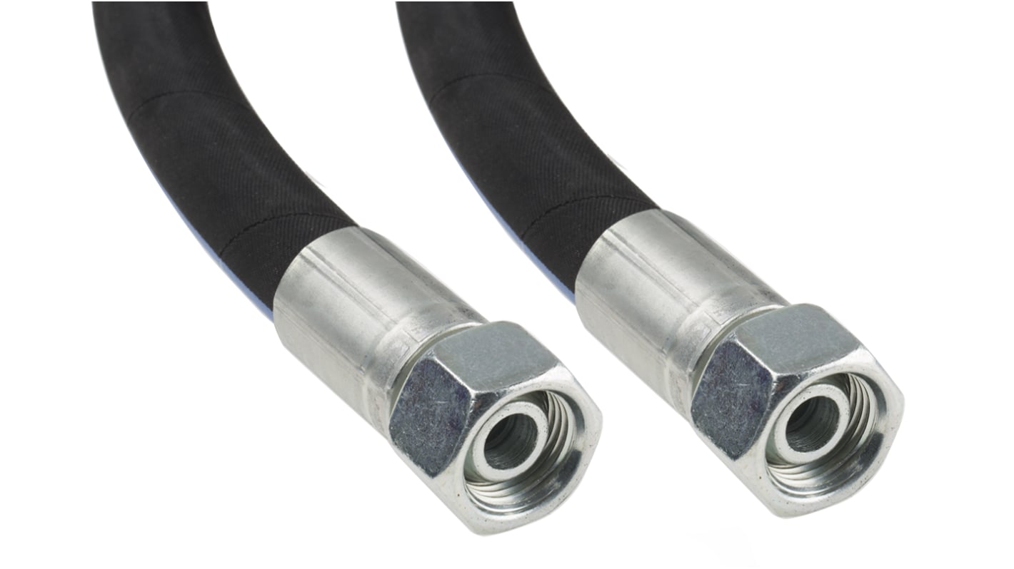 RS PRO 1456mm Synthetic Rubber Hydraulic Hose Assembly, 275bar Max Pressure
