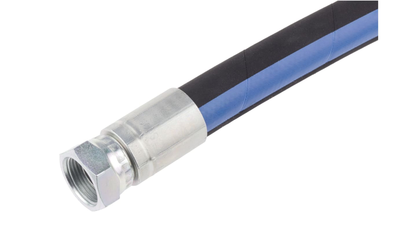 RS PRO 454mm Synthetic Rubber Hydraulic Hose Assembly, 215bar Max Pressure