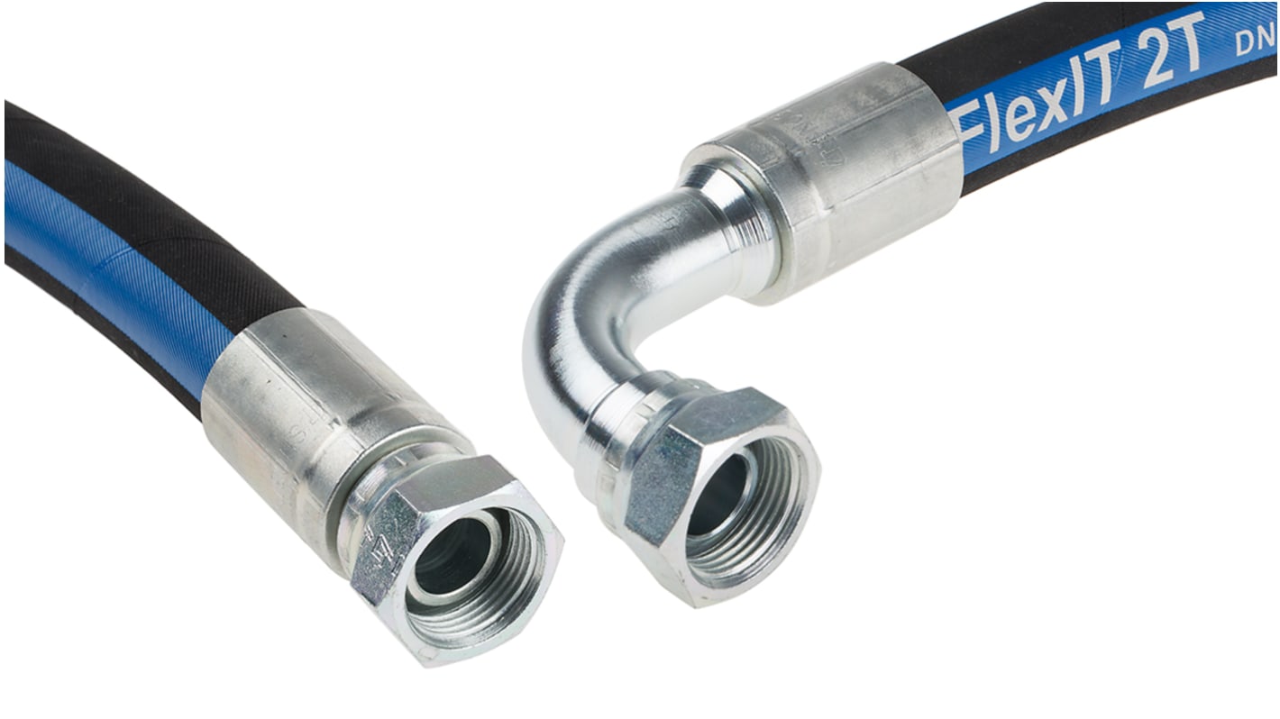 RS PRO 754mm Synthetic Rubber Hydraulic Hose Assembly, 215bar Max Pressure
